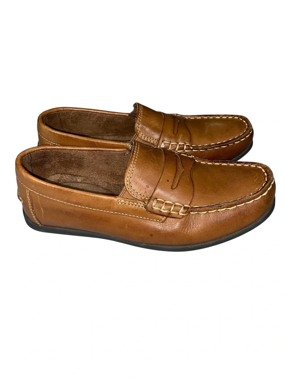 Florsheim Jasper Driver Jr. Saddle Tan Boys Size 4.5 Penny Loafer Leather
